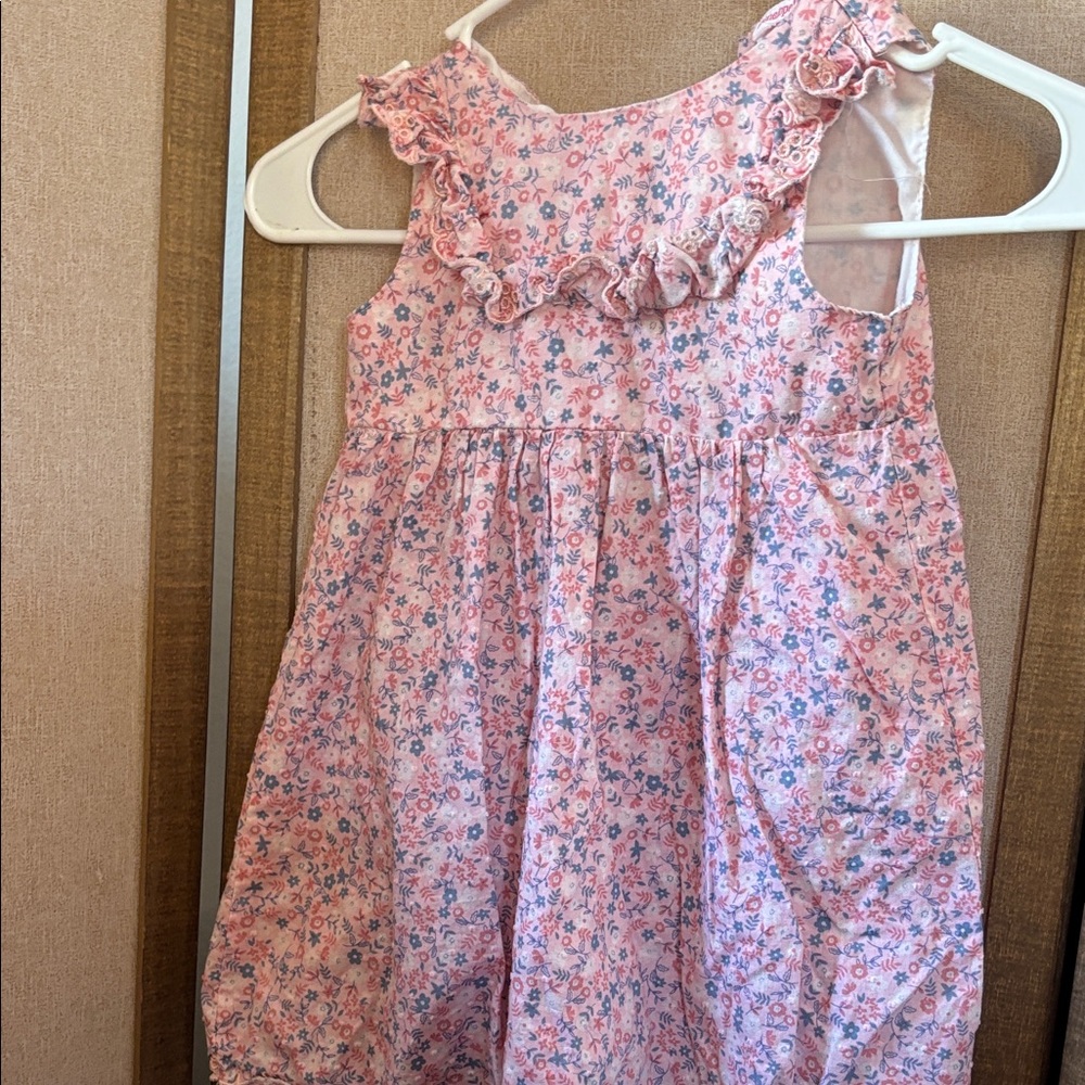 Penelope Mack Pink Swiss Dot Floral Dress 3T